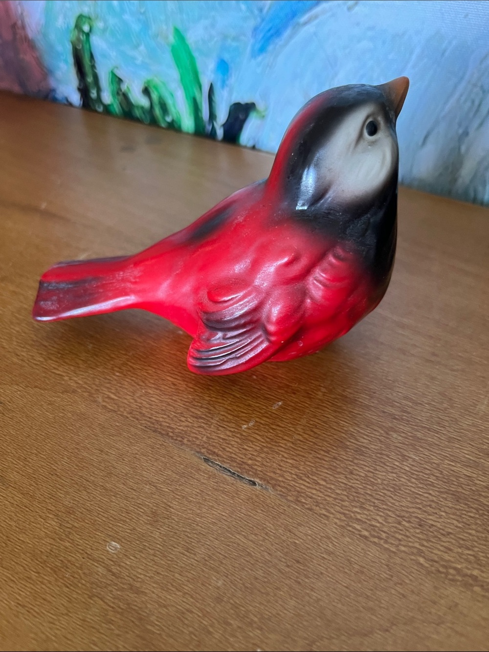 Vintage Goebel Red Decorative Bird Figurine Sparrow or Cardinal